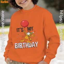 13 garfield its my birthday confetti celebration orange boy sweatshirts