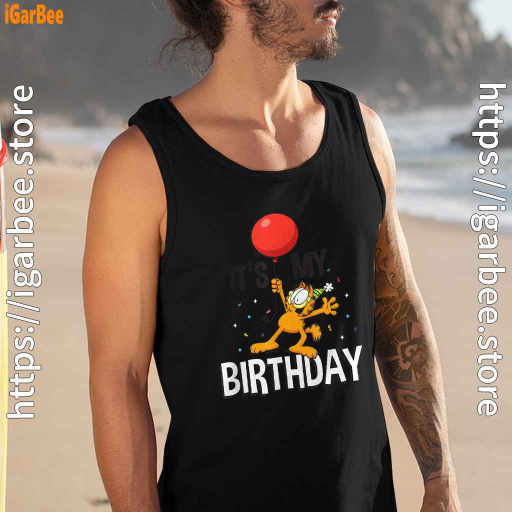 garfield its my birthday confetti celebration black men tank top garfield its my birthday confetti celebration black men tank top