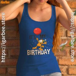 16 garfield its my birthday confetti celebration women's royal tank top