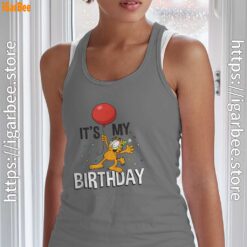 17 garfield its my birthday confetti celebration gray tank top for women