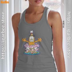 17 happy birthday garfield cat in town gray tank top for women