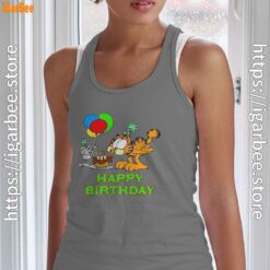 17 on your birthday garfield gray tank top for women