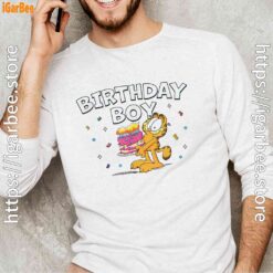 18 garfield birthday boy cake confetti celebration white long sleeve for male