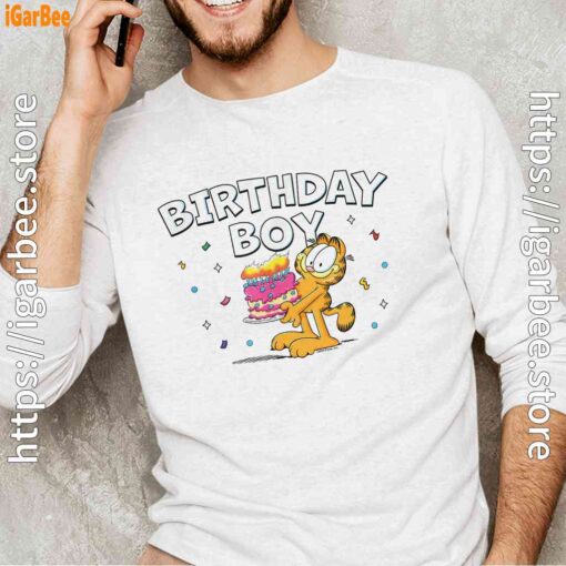 18 garfield birthday boy cake confetti celebration white long sleeve for male