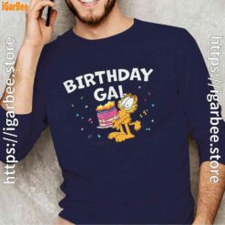 18 garfield birthday elebrating big chest navy with men's long sleeve