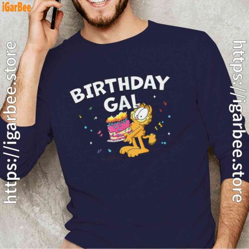 18 garfield birthday elebrating big chest navy with men's long sleeve