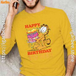 18 garfield happy birthday to me with cake yellow long sleeve man