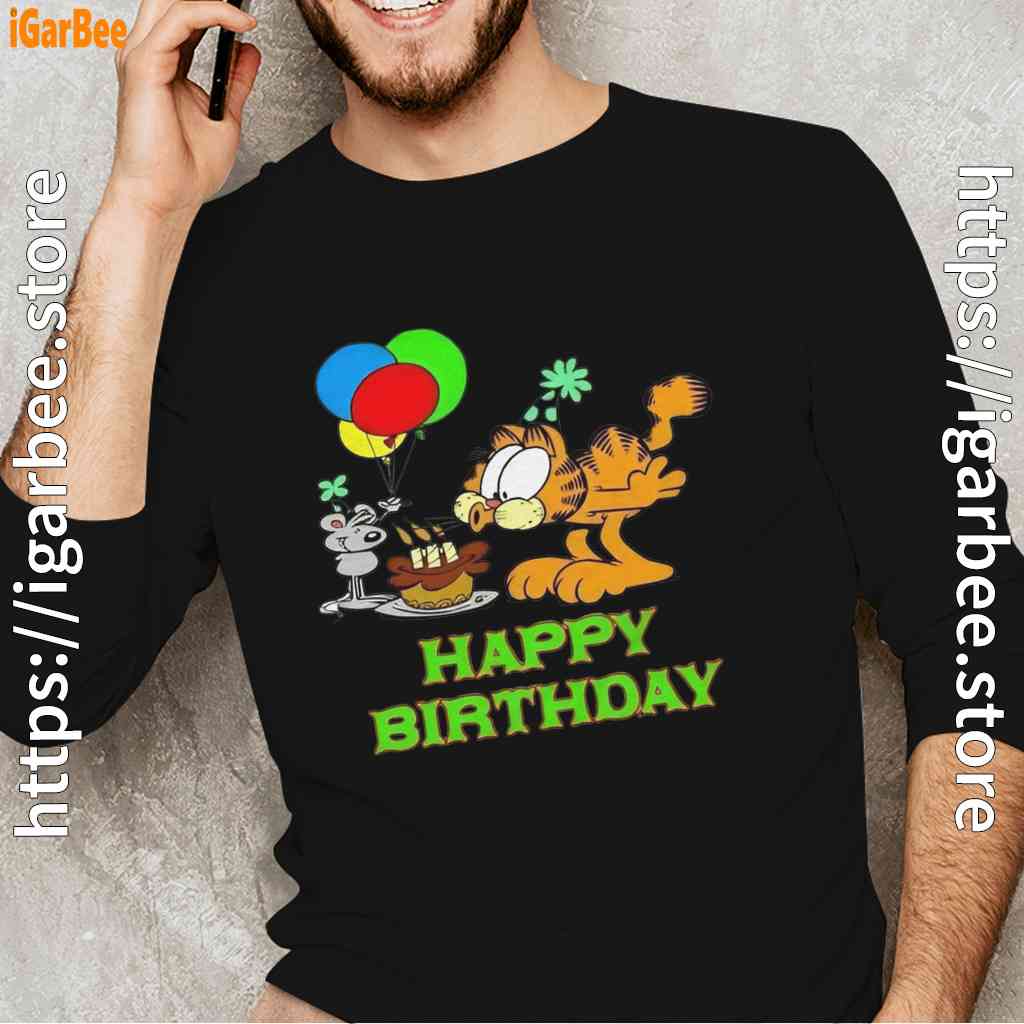 on your birthday garfield mens black long sleeve on your birthday garfield mens black long sleeve