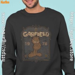 1978 garfield black sweatshirt for men