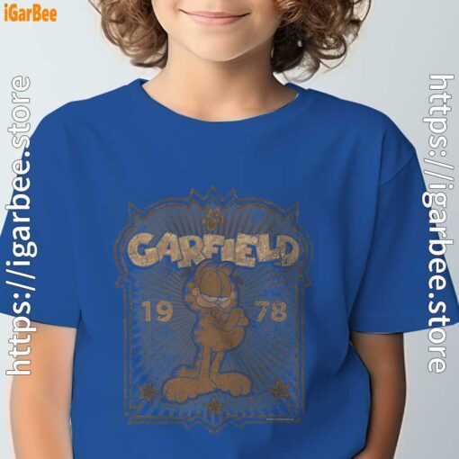 1978 garfield blue t shirt for youth boy