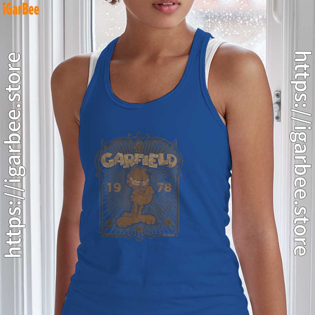 garfield blue tank top with women garfield blue tank top with women