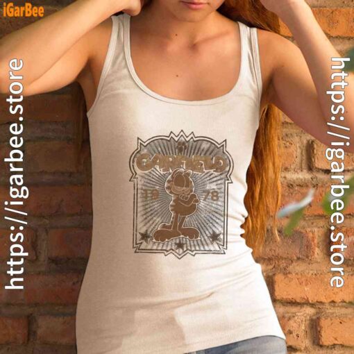 1978 garfield women white tank top