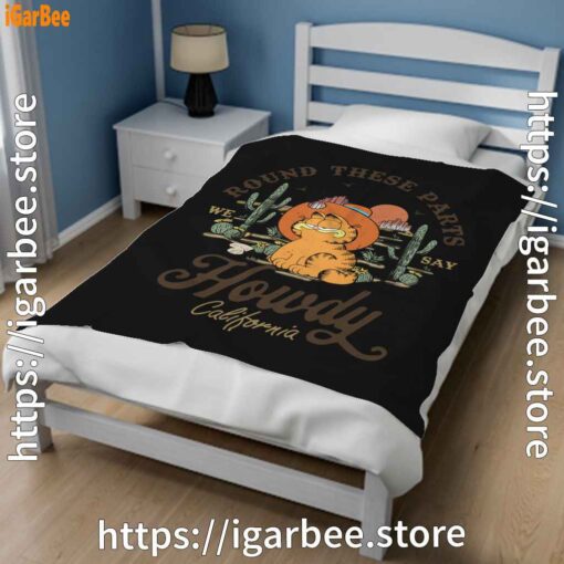 2 california howdy garfield cowboy black blanket
