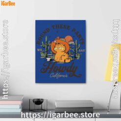 2 california howdy garfield cowboy blue canvas