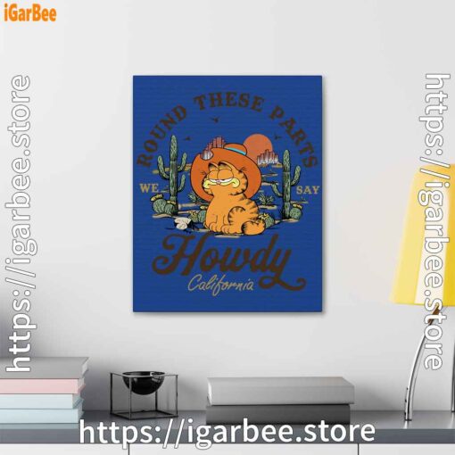 2 california howdy garfield cowboy blue canvas
