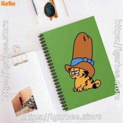 2 cowboy garfield smile on the day green notebook