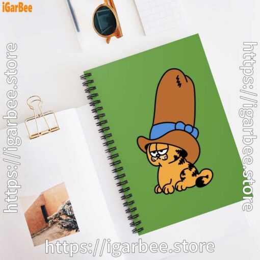 2 cowboy garfield smile on the day green notebook
