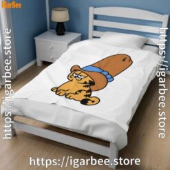 2 cowboy garfield smile on the day white blanket