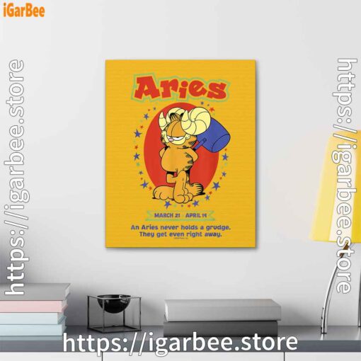2 garfield aries yellow canvas