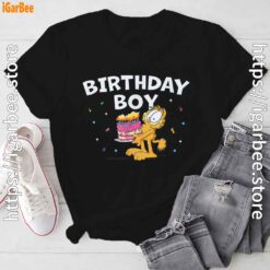2 garfield birthday boy cake confetti celebration black tee shirt