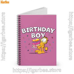 2 garfield birthday boy cake confetti celebration pink notebook