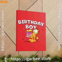 2 garfield birthday boy cake confetti celebration red canvas