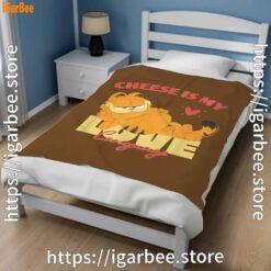 2 garfield cheese is my love lasagna brown blanket