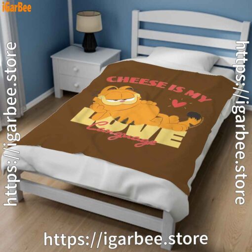 2 garfield cheese is my love lasagna brown blanket