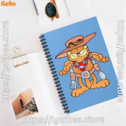 2 garfield cowboy with spoon and fork blue notebook