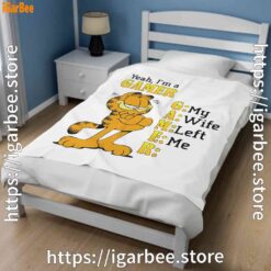 2 garfield gamer white blanket