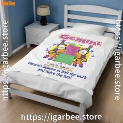 2 garfield gemini white blanket