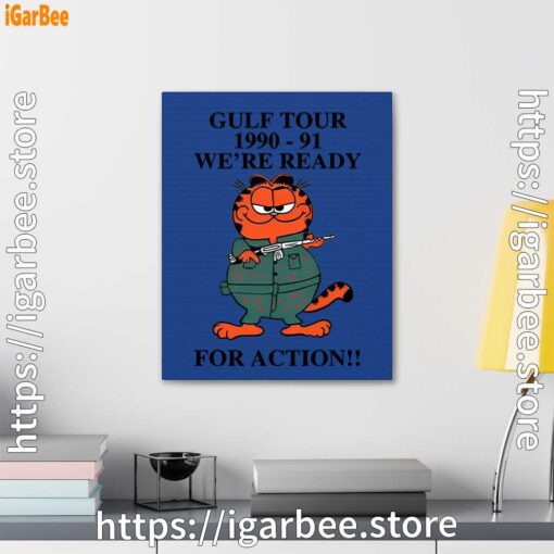 2 garfield gulf war blue canvas