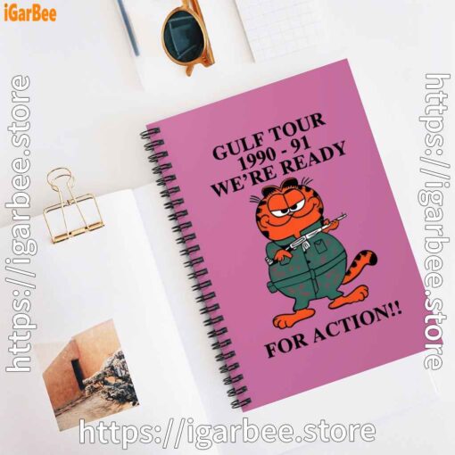 2 garfield gulf war pink notebook
