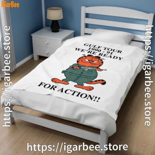 2 garfield gulf war white blanket