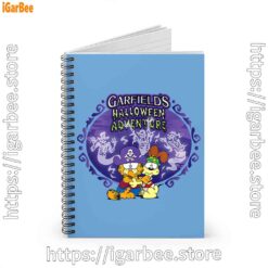 2 garfield halloween adventure hugging blue notebook