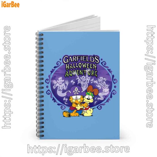 2 garfield halloween adventure hugging blue notebook