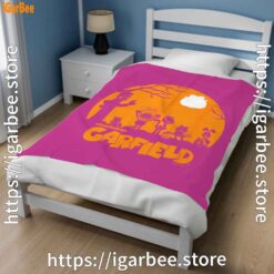 2 garfield halloween group shot nighttime spooky silhouette pink blanket