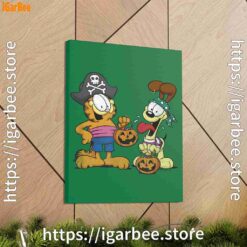 2 garfield halloween odie pirates green canvas