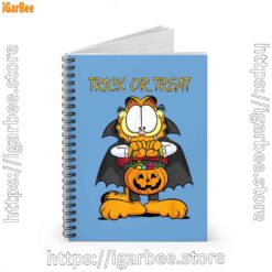 2 garfield halloween trick or treat pumpkin blue notebook