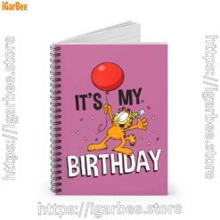 2 garfield its my birthday confetti celebration pink notebook