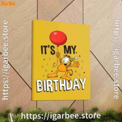 2 garfield its my birthday confetti celebration yellow canvas