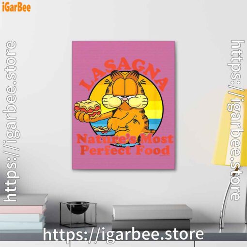 2 garfield lasagna natures most perfect food pink canvas
