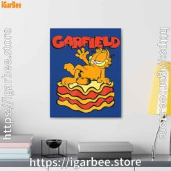 2 garfield lasagna slice pose blue canvas