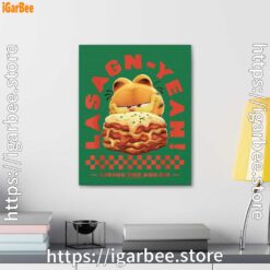 2 garfield lasagna yeah green canvas