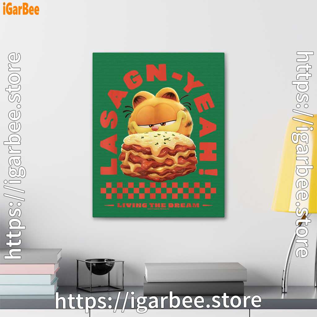 garfield lasagna yeah green canvas garfield lasagna yeah green canvas