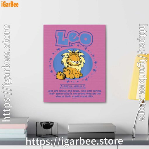 2 garfield leo zodiac sign horoscope humor pink canvas