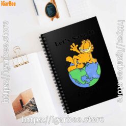 2 garfield let's save it together black notebook