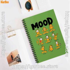 2 garfield mood green notebook