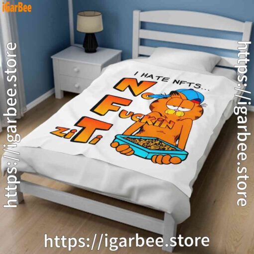 2 garfield nft white blanket