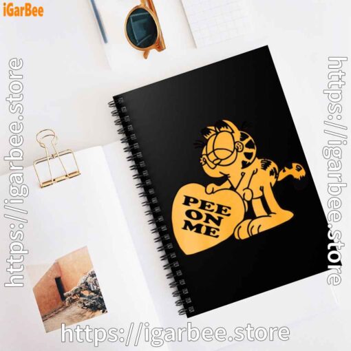 2 garfield pee on me black notebook